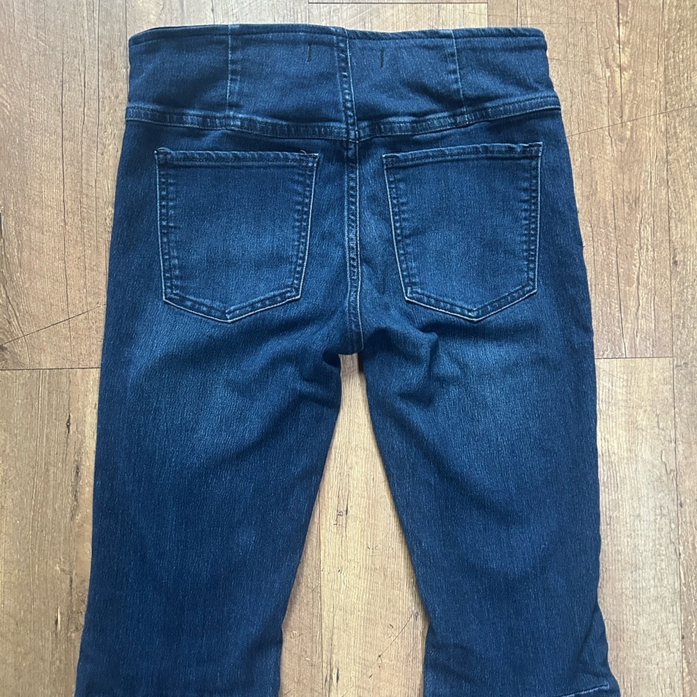 Free People Flare Jeans Dark Wash High Rise Boho Retro Size 26 - Picture 11 of 14